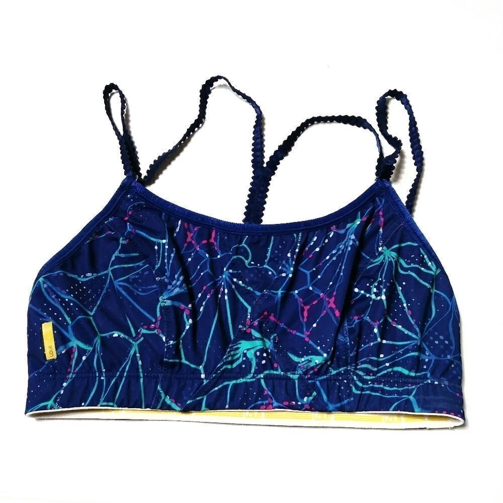 Lolë Blue Patterned Strappy Racerback Sportsbra